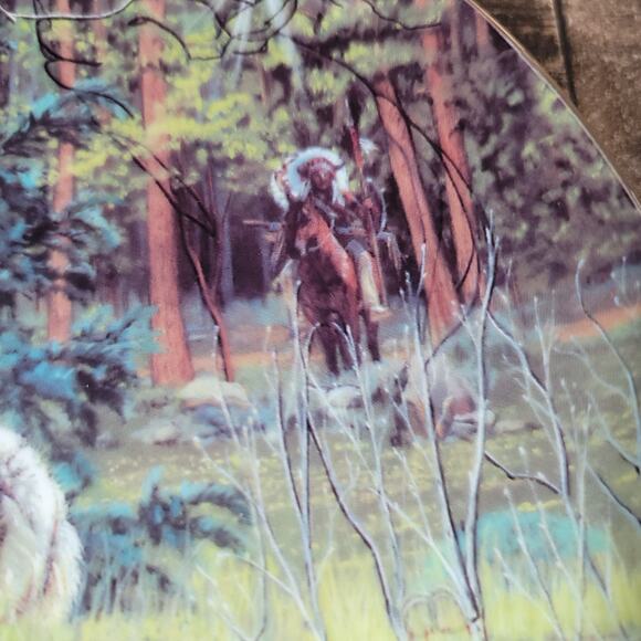 Hints Of Spring- Wolf Porcelain Plate + masterpiece Buck figure - Picture 4 of 9